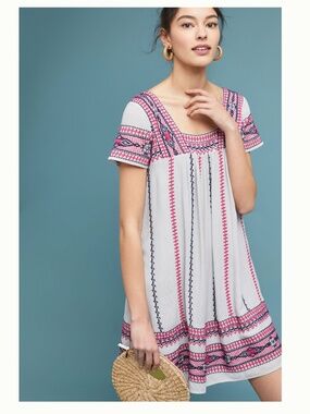 Anthropologie Maeve Ruidoso Embroidered Dress